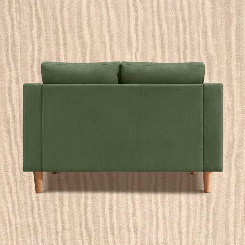 Image of Duroflex Ease Plus - 2 Seater Sofa Set for Living Room | 3 Year Warranty | Premium Wooden Frame Sofa | Anti-Pilling Fabric, Fade & Termite Resistant | Comfortable & Durable Couch - Chive (Green)