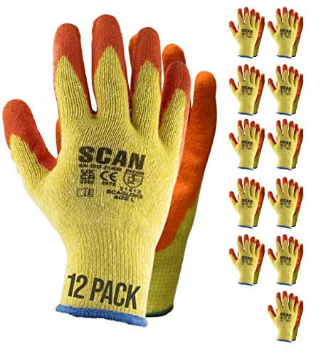 Gants de travail en latex pour jardinage et bricolage Scan Orange