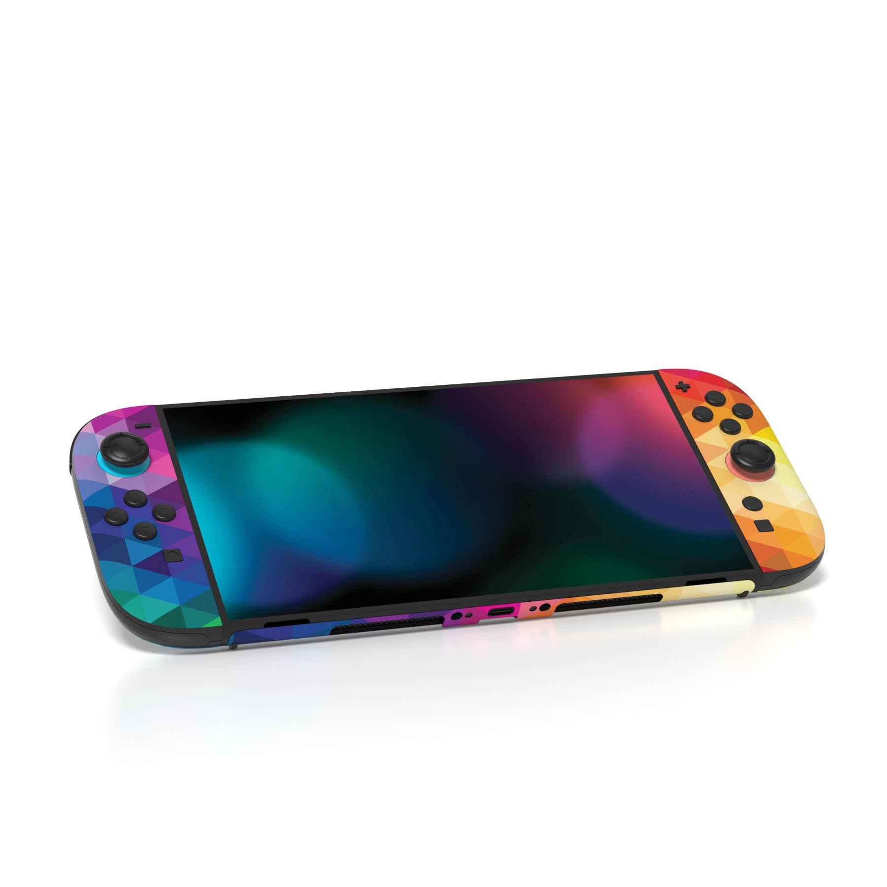 PlayVital for Nintendo Switch 2 Skin Full Set (2-Pack) - Protective Vinyl Decal Stickers for Switch 2 Console, Controllers, Handle Grips & Dock | No Residue, Anti-Scratch - Colorful Triangle - 3