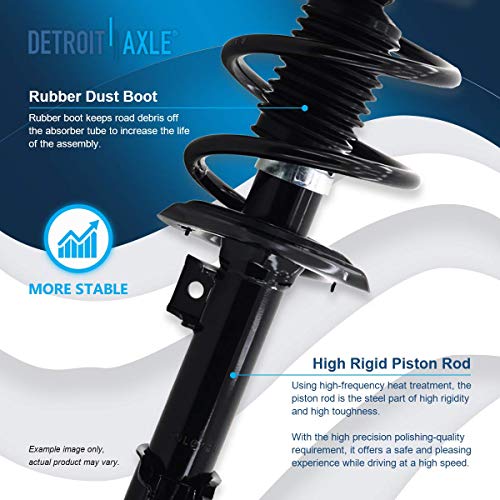 Image of Detroit Axle - 2pc Front Complete Struts for 2011 Hyundai Sonata, Quick Struts w /Coil Spring Assembly Replacement Suspension Shocks