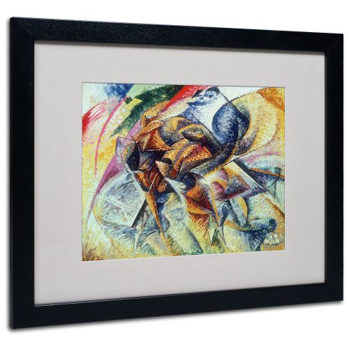 Trademark Fine Art Dynamism of a Cyclist 1913 Artwork by Umberto Boccioni, Black Frame, 16 by 20-Inch