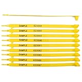 100 Plastic Security Trailer Seals - Tamper-Evident Numbered Tags for Trucks and Containers (Yellow)