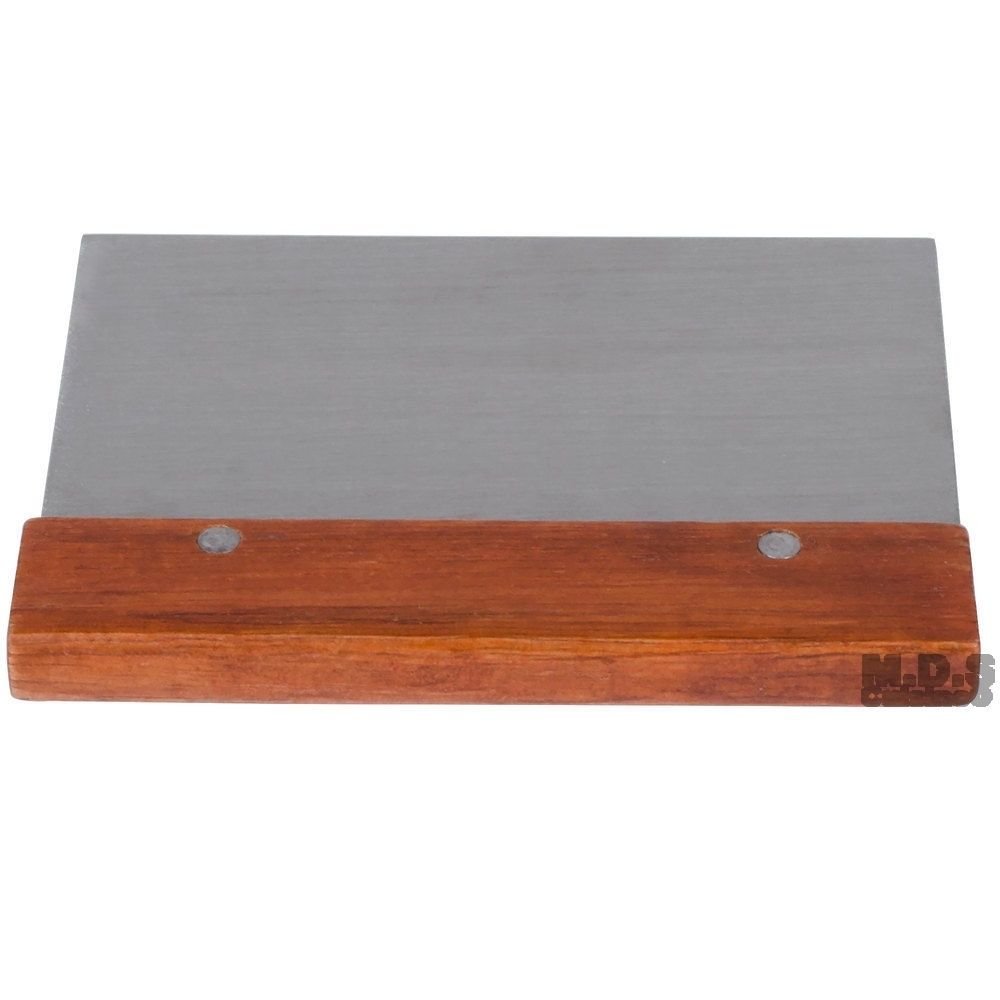 M.D.S Cuisine Cookwares Chopper Scraper Dough Cutter Stainless Steel Griddle Tools Wood Handle Spatula
