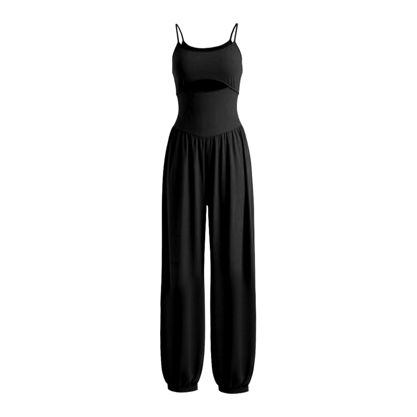 Tuta estiva da donna, senza maniche, sexy, con spalline sottili