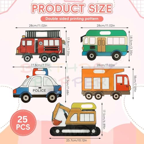 Image of Birthday Popper 25 Pcs Vehicle Shaped Ziplock Standy Pouches as Birthday Return Gifts | Gift Bags | Reusable Sealable Food-Grade Gift Wraps for Picnics & Treats