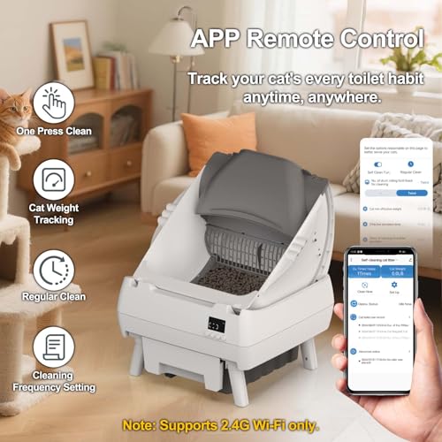 Lohhuby Automatic Cat Litter Box Self-Cleaning – App Control & Anti-Pinch Safety — view 3
