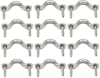 Stainless Steel Eye Straps Tie Down Kayak Deck Loops,12Pcs Kayak Pad Eye Strap Fender Eyelet Boat Top Pad Eye Kayak Deck Loops Tie Down Anchor Top Strap Pad Eye Footman Loops Deck Loops with 24 Screws