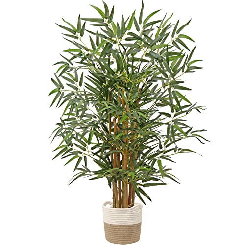 Artificial Bamboo Silk Tree 3ft Fake Greenery Plants in Pot 36 Inch for Home Office Indoor Outdoor Decor