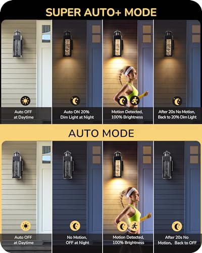 Motion Sensor Outdoor Wall Light with Clear Seeded Glass - 1100 Lumen