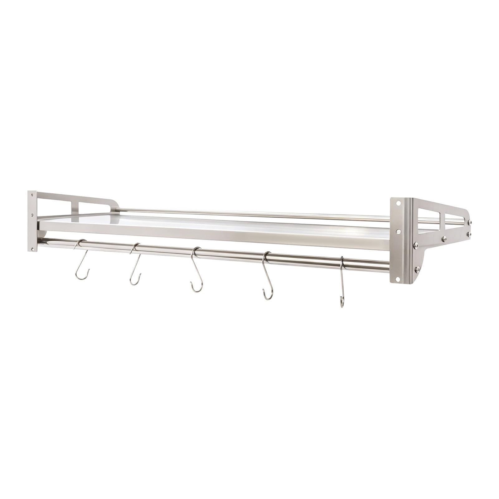 5 Haken Mikrowellen-Regalbretter Wandregal Metall Edelstahl Regal Wandboard Küche Wandregale Küchenregal Gewürzregal Küchenrollenhalter Wand Hängend Spice Rack Gewürzregale Gewürz Organize