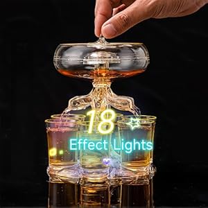 Zcvtbye Party Drink Shot Dispenser with 6 Shot Glasses Set – Acrylic Touchless Liquor Dispenser for Beverage | Cider | Cocktail – Fun Bar Accessories Home Gifts (Prestige Edition G2L)