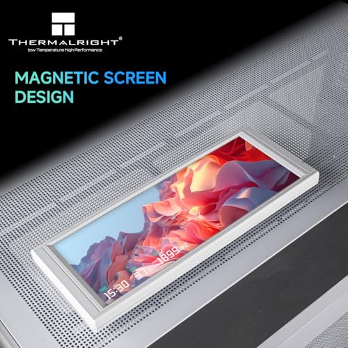 Image of Thermalright TV LCD White 6.86in Display Screen Magnetic Suction,IPS LCD Screen 1280x480 Resolution,for Case Aio Cooler,DIY Video Image