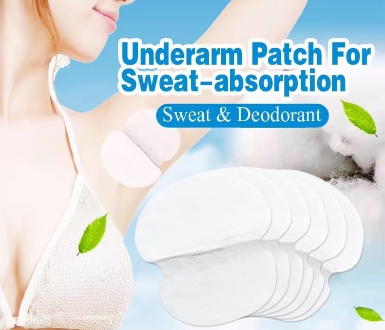 Image of 20 Pack Disposable Underarm Sweat Pads for Men & Women | Anti-Sweat Cotton Pads | Odor-Control, Anti-Bacterial, Hypoallergenic, Highly Absorbent | Peel & Stick Shields