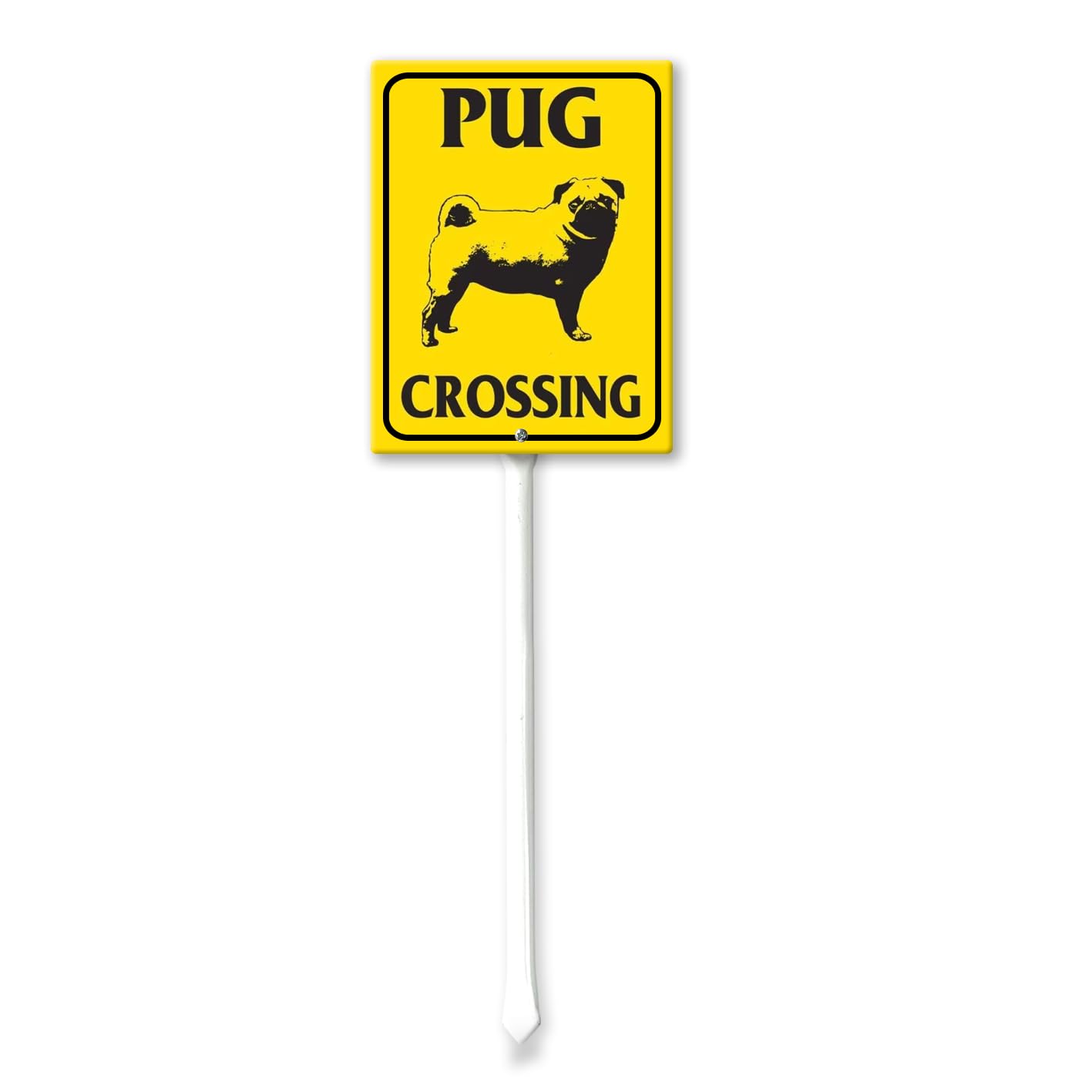 Geroclonup Dog Crossing Sign With Stake For Neighborhoods Yard Farm Aluminium Caution 4.6x6inch Farm Decorations Yard Lawn Walkway Decorations Animal Signs