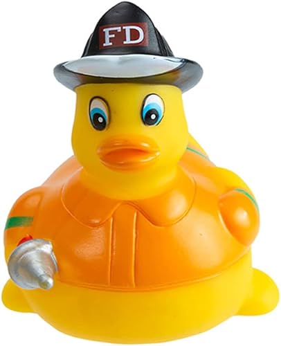 Nuwani Pato de goma de bombero, patos de goma que flotan en posición vertical, juguete de tina, cumpleaños, baby shower, día de la madre, día del