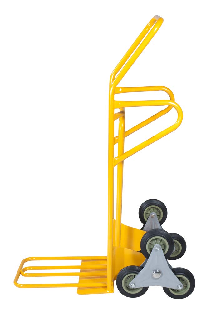 VERDELOOK Carrello portatutto sali scendi a Tre Ruote, Portata 250 kg, 88x42,5xh127 cm, Giallo