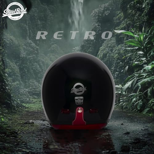 Image of Steelbird SBH-67 Retro 5.0 DOT and ISI Certified Open Face Helmet for Men and Women