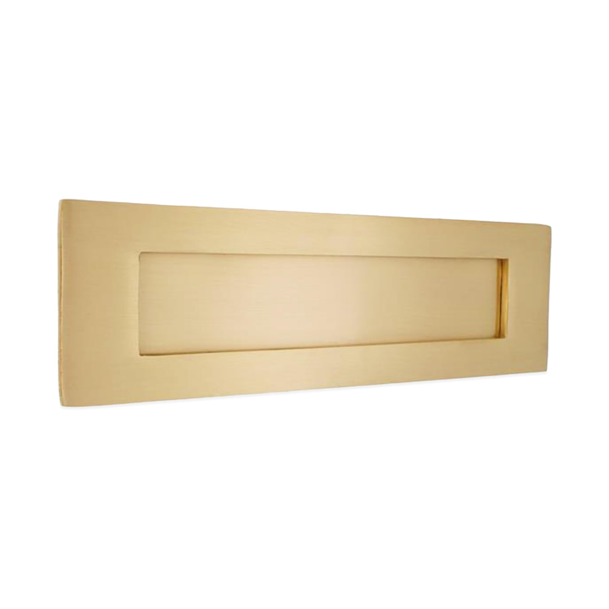 Boîte aux lettres de style victorien à ressorts lourds en laiton massif satiné 25,4 x 7,6 cm