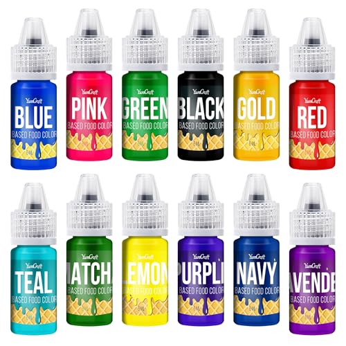 Oil Based Food Coloring for Chocolate 12 Vibrant Color Food Coloring for Chocolate Candy Melts Buttercream Frosting Fat Soluble Food Color Dye Ideal for Baking Fondant 0.2 Fl. oz (6 ml)/Bottles