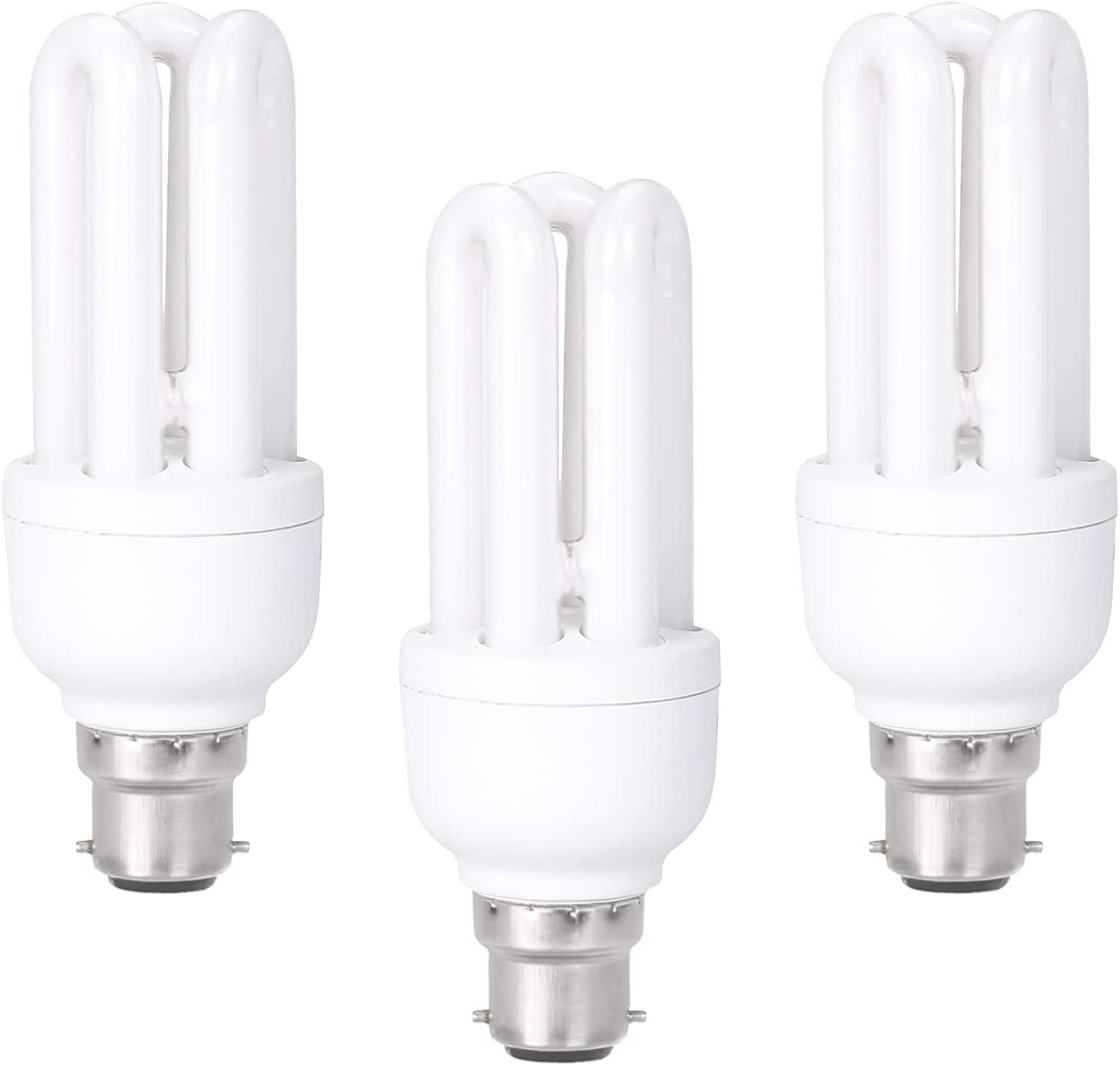 KOR Energy Saving Light Bulbs, 11W CFL Low Energy Light Bulbs Bayonet, B22/BC/Bayonet Cap, 660 Lumens, 6400K Daynight Bulb, 3 Pack