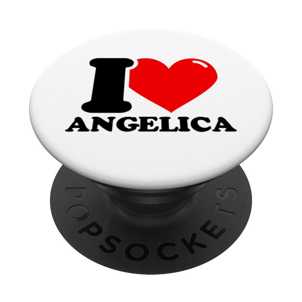 I LOVE Angelica PopSockets Swappable PopGrip, Black