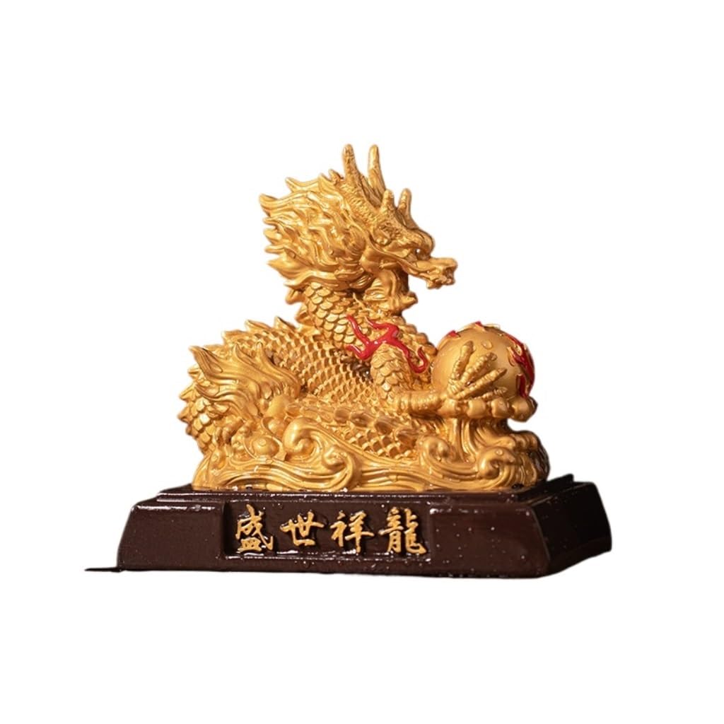 ENGENDER Kung Fu Tea Pet Chinese Color Changing Tea Pet Zodiac Dragon Mascot Table Decoration Resin(B)