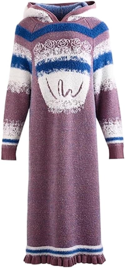 LIXINGHEITANG Style Hooded Sweater Dress Winter Color Knitted