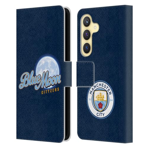 Head Case Designs sous Licence Officielle Manchester City Man City FC Blue Moon Cityzens Graphiques Étui Portefeuille en Cuir Compatible avec Samsung Galaxy S24 5G