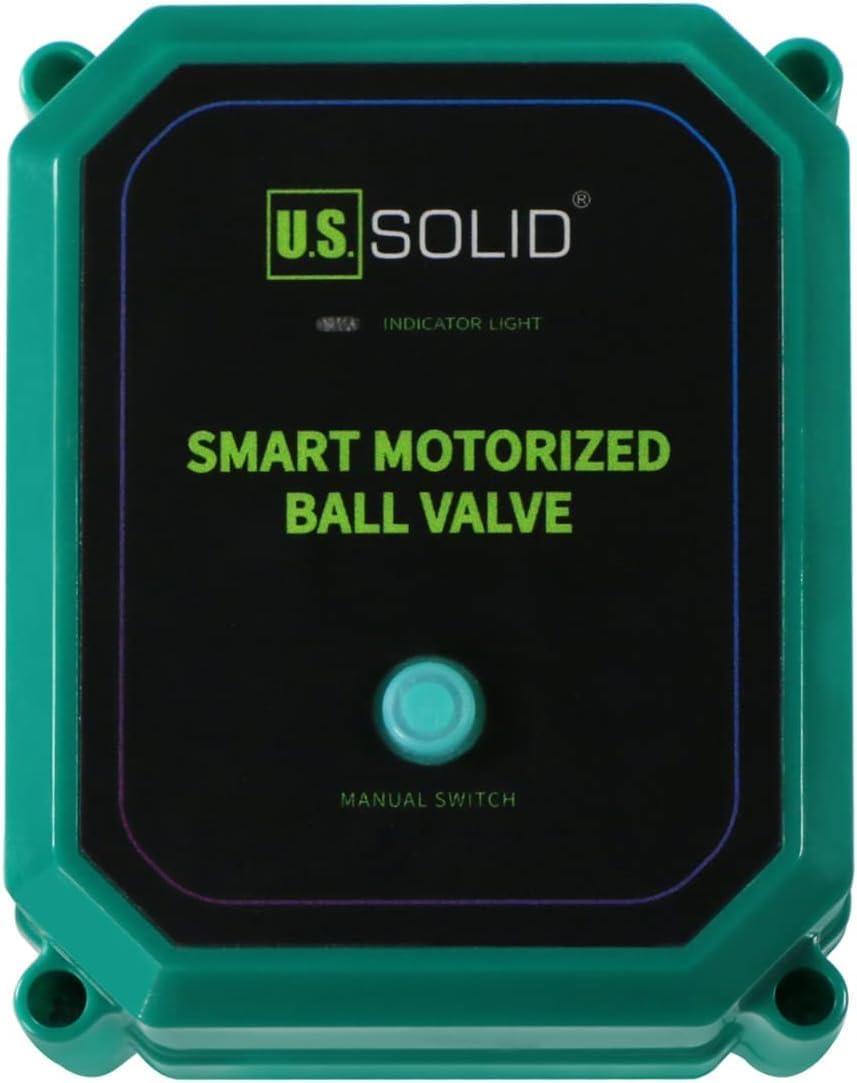 U.S. Solid 1-1/2" Smart Motorized Ball Valve - NSF Certified 304SS Remote App Mobile-control Electrical Ball Valve with Manual Switch, Plug Connection