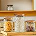 Adodeen 32oz Vintage Glass Jars With Lids, Airtight Food Storage Containers, Kitchen Canisters For Sugar, Coffee, Tea, Spice, Flour, Candy Cookie, Pasta, Cereal, Cute Decorative Jars