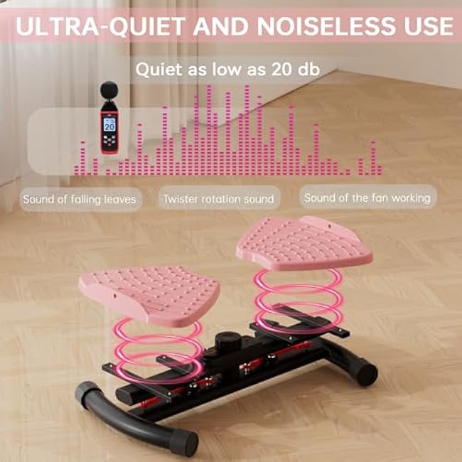 Waist Twister, Ab Twister Board 440 lbs Weight Capacity, Ab Machine for Slim Waist and Core, Workout Equipment with Smart LED Digital Display Track Time, Reps, Calories for Women Men (Pink)