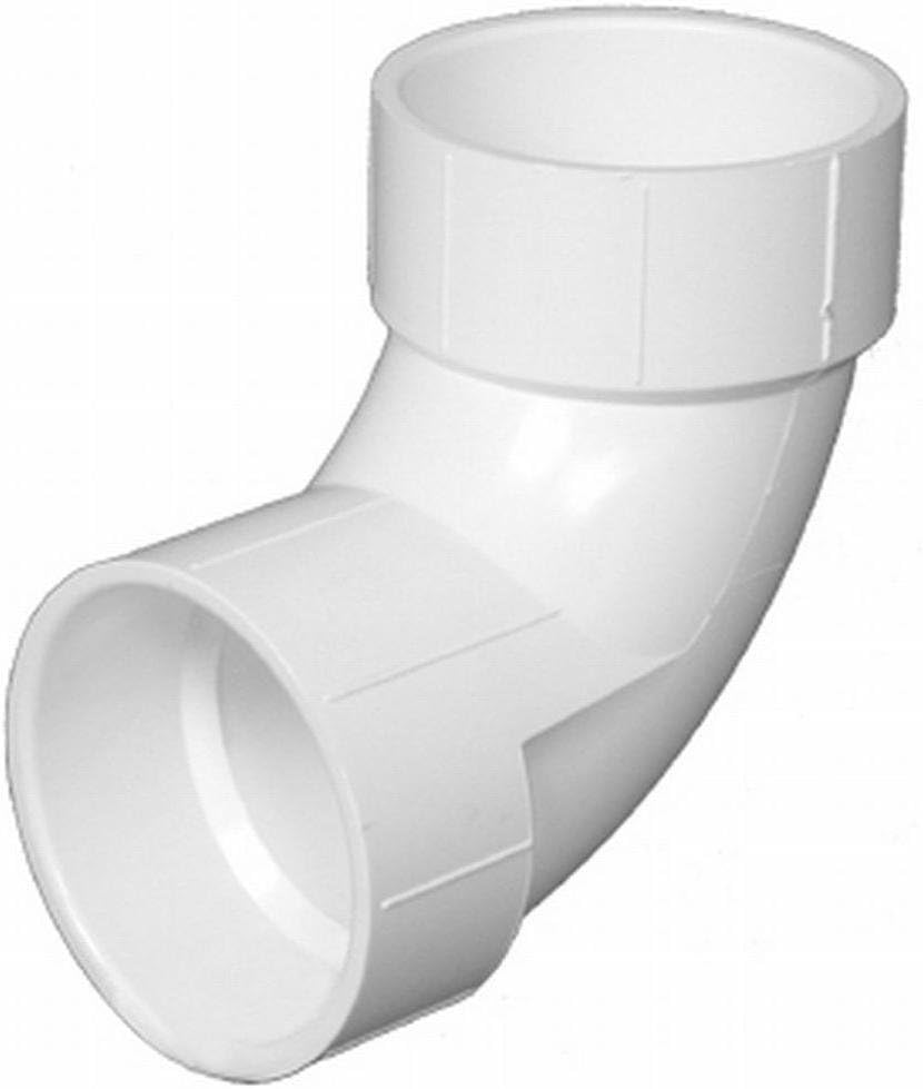 Charlotte Pipe 8 in. PVC DWV 90 Degree 1/4 Hub x Hub Elbow