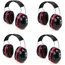 3M PELTOR Optime 105 Behind-The-Head Earmuffs, Red/Black