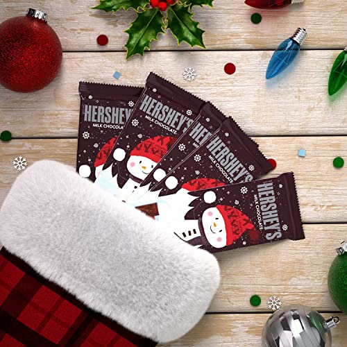 Hershey's Milk Chocolate Winter Seasonal Candy Bulk, Individually Wrapped, 24 Pack, 3.5 Oz, Hershey's Giant Snowman Chocolate Bar, Solid Giant Milk Chocolate Candy Bar Individually Wrapped In Snowman Wintertime Packaging #TOP1