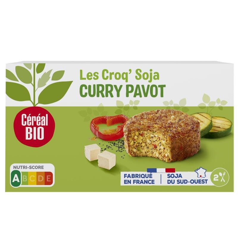 Délicieuses Bouchées Céréal Bio Croq Soja Curry & Pavot - 200g | Naturel & Équilibré - Épicerie Diététique & Nutrition - Le Lot De 4