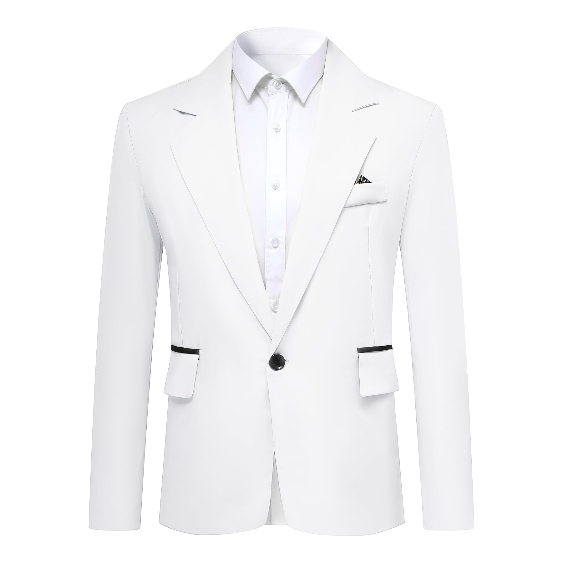 YOUTHUPMen's Casual Sports Blazer Lightweight Regular Fit 1 Button Business Suit Jacket