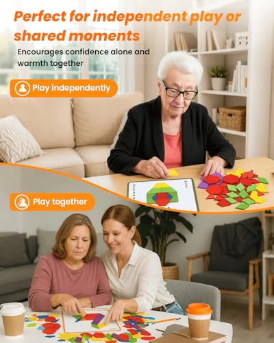 ECROUATY Dementia Activities for Seniors, Wooden Puzzle Matching Game for Elderly Adults, Memory Games for Seniors with Dementia, Alzheimers Products, Colorful Visual Cognitive Therapy Gift - Image 5