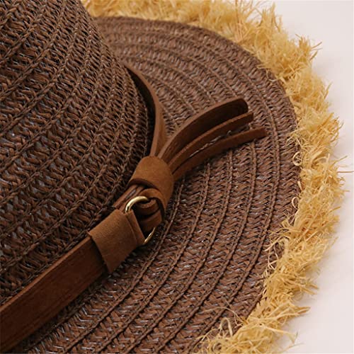 Chapeau de paille Fedora à large bord style décontracté chic pour l'été - 7