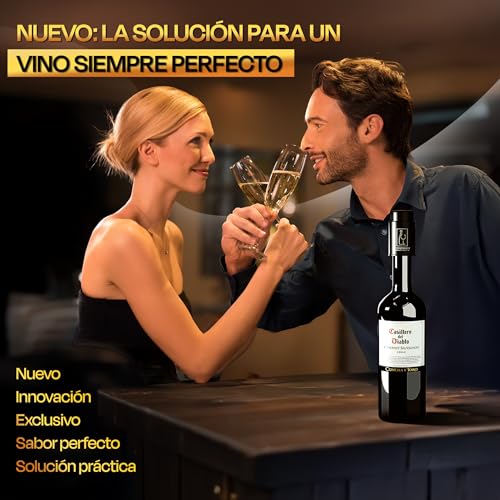 Tapon Vino Bomba Vacio | Conserva el Sabor 10 Días | Accesorios Vino Tapones Botellas | Gadgets Útiles en Caja Premium | Regalo Hombre Mujer Original - imagen 2
