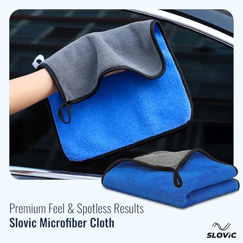 Image of SLOVIC Microfiber Cleaning Cloth [30 x 60 CM] | Multipurpose 500 GSM Micro Fiber Cloth for Car Cleaning Both for Interior & Exterior