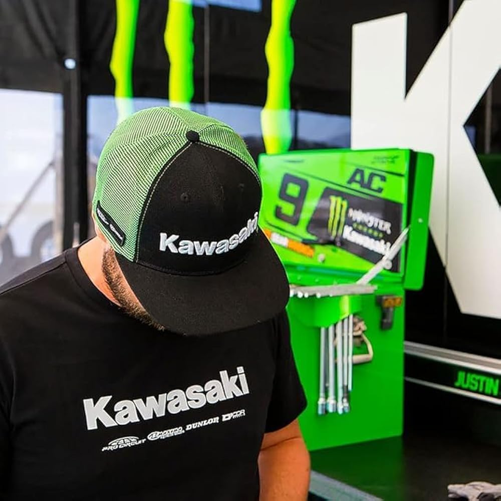 D'cor Visuals Racing Snapback Hat – Compatible with Kawasaki D'cor Visuals Racing Snapback Hat – Compatible with Kawasaki
