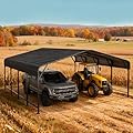 PABIMIA 20x20 FT Heavy-Duty Metal Carport, Outdoor Galvanized Steel Shelter for Pickup Trucks, Motorcycles, Boats, Cars & Tractors