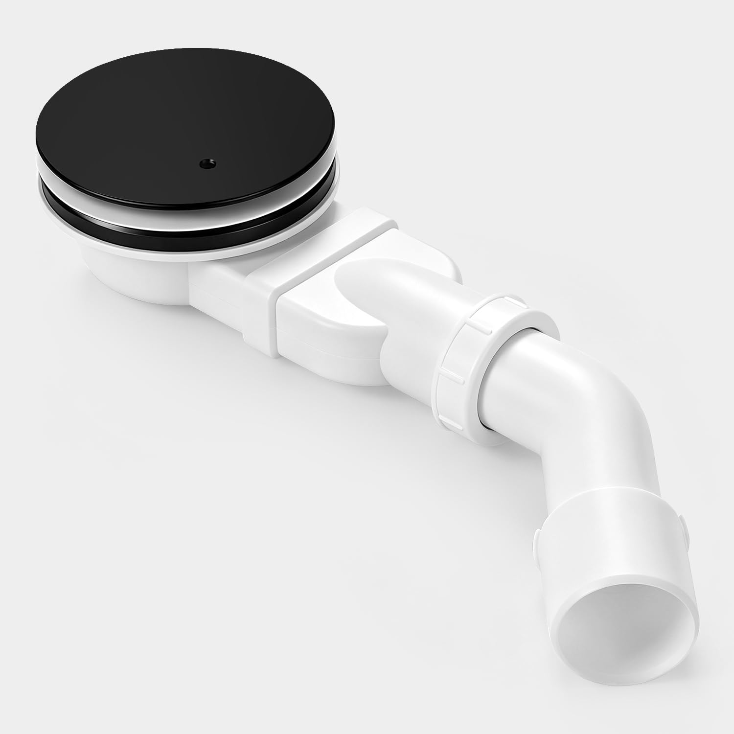 Bonde de douche Ø 90 mm noir mat pour receveur de douche en ABS
