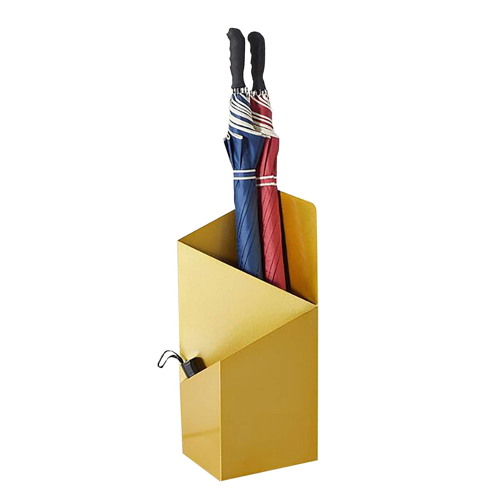 Porte-parapluies rectangulaire en fer forgé doré pour entrée et bureau
