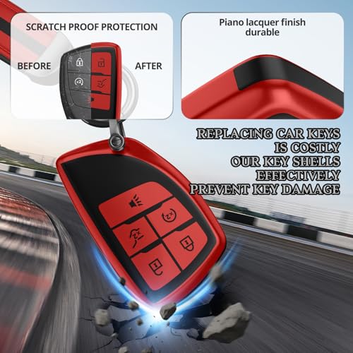 Image of For Chevy /GMC Key Fob Cover Accessories, Matte TPU Material, With a Cute Leather Keychain, for Silverado Sierra Tahoe Suburban Equinox Traverse Yukon Denali Terrain Acadia