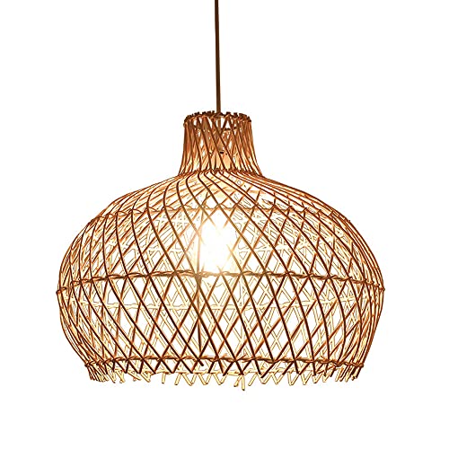 Lampes suspendues en rotin E27 pour lustre de salon moderne