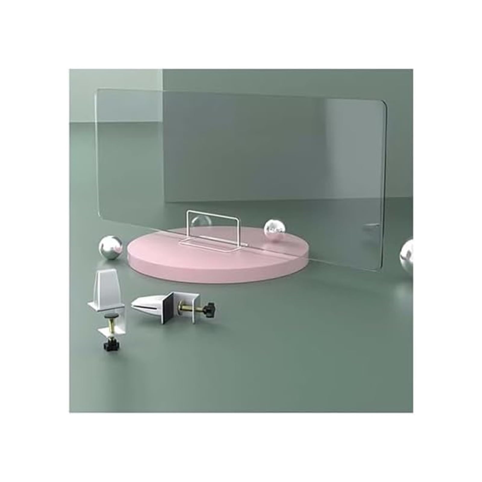 GJZQDKX Acrylic Desk Privacy Divider Panel for Schools Clear Desk Partition for Classroom Students Frosted Clamp on Tabletop Partition (40x30cm)