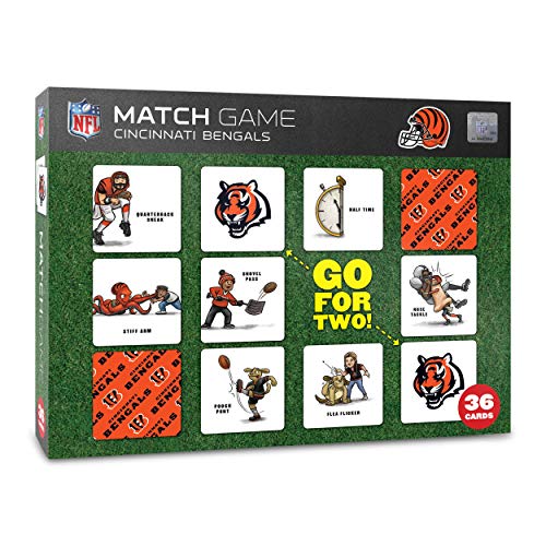 YouTheFan NFL Cincinnati Bengals Licensed Memory Match Game Medium Team Colors