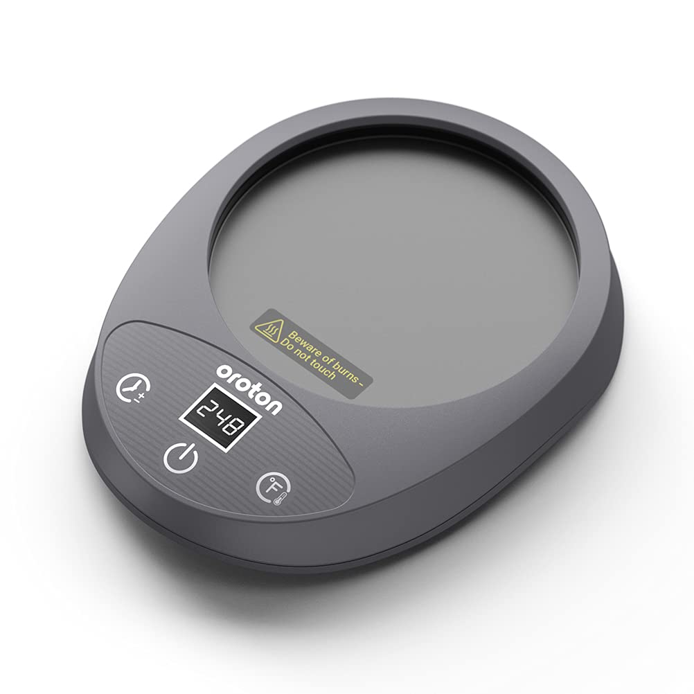 Mug Warmer for Coffee and Tea, Auto Shut Off,4.3 Inch Large Heated Plate,8 Temperature Settings, 1-8 Hour Timer Settings, Smart Coffee Warmer Plate Milk Tea Water(Grey)