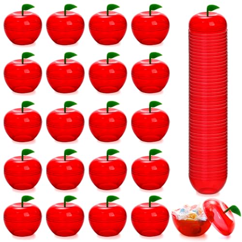 Cididu 50 Pcs Plastic Apple Container, Small Candy Container for Teacher Appreciation, Apple Shaped Candy Toy Filling Jars with lid, Treat Gift Boxes for Christmas Party Favor Back to School Gift Cididu 50 Pcs Plastic Apple Container, Small Candy Container for Teacher Appreciation, Apple Shaped Candy Toy Filling Jars with lid, Treat Gift Boxes for Christmas Party Favor Back to School Gift